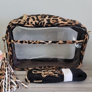 Leopard Print Clear Crossbody Bag
